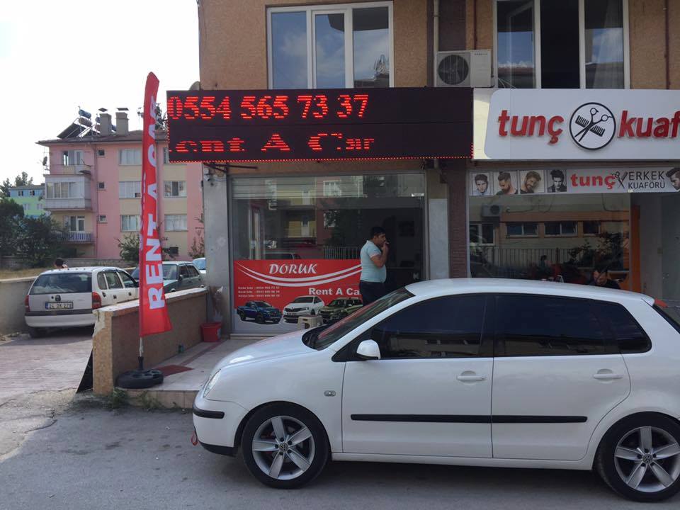 Doruk Rent a Car İçin Kayan Yazılı Led Tabela Hazırladık!